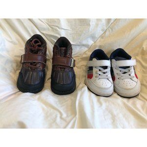 Ralph Lauren Polo Sport Kids Boys Shoes Sneakers White Brown US 5 UK 4 CM 13